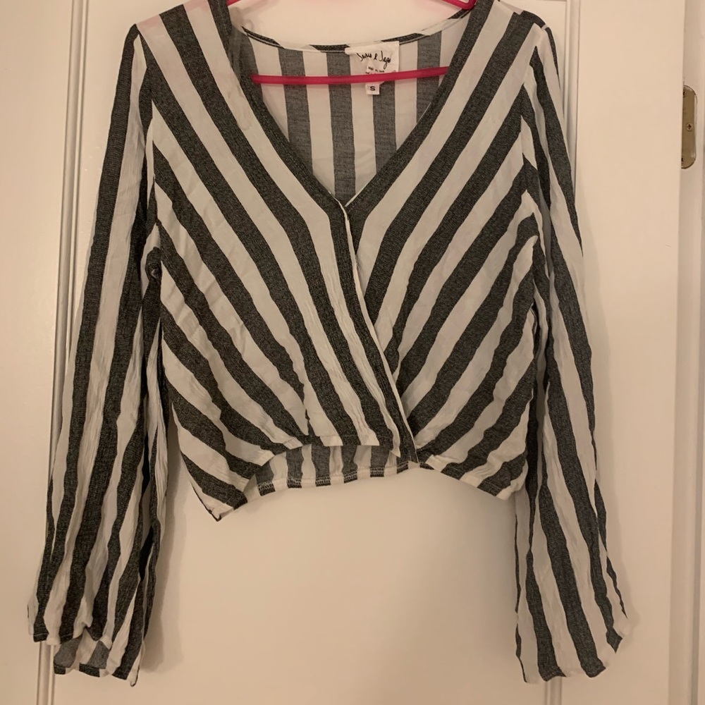 Striped Cropped Blouse